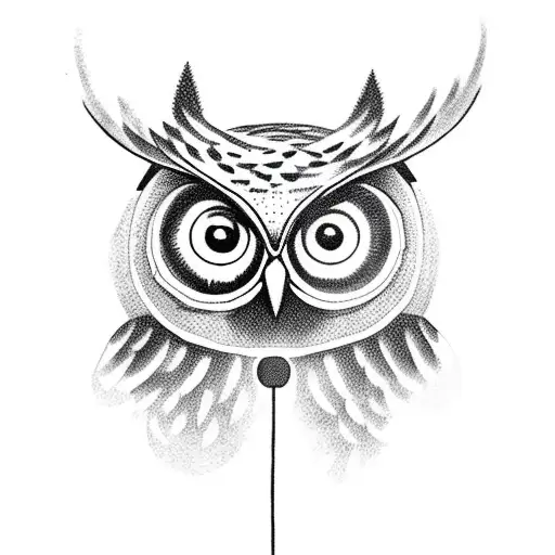 owl on branch with lantern tattoo design idea