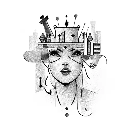 Chess queen on left shoulder tattoo design idea