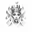 Chess queen on left shoulder tattoo design idea