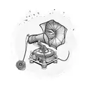 gramophone  tattoo design idea