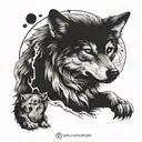 The wolf and the yin and yang tattoo design idea