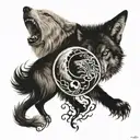 The wolf and the yin and yang tattoo design idea