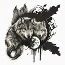 The wolf and the yin and yang tattoo design idea