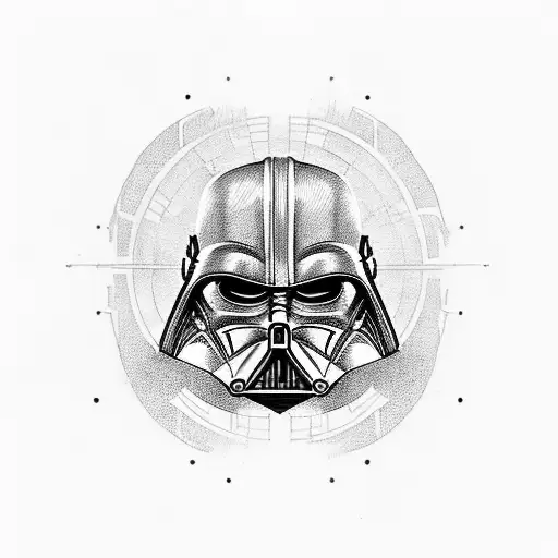 Darth nihilus mask and in the backside the sithwappen  tattoo design idea