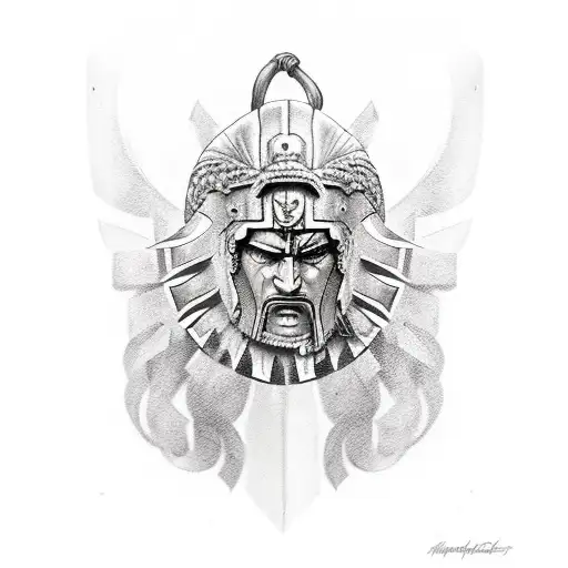 warrior spartan tattoo design idea