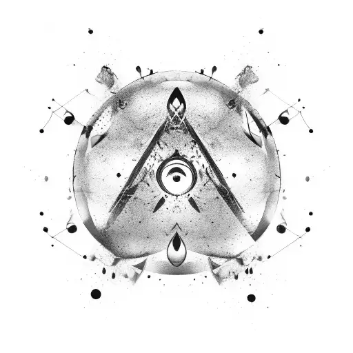 Abstract design incorporating gym equipment and tear drops tattoo design idea