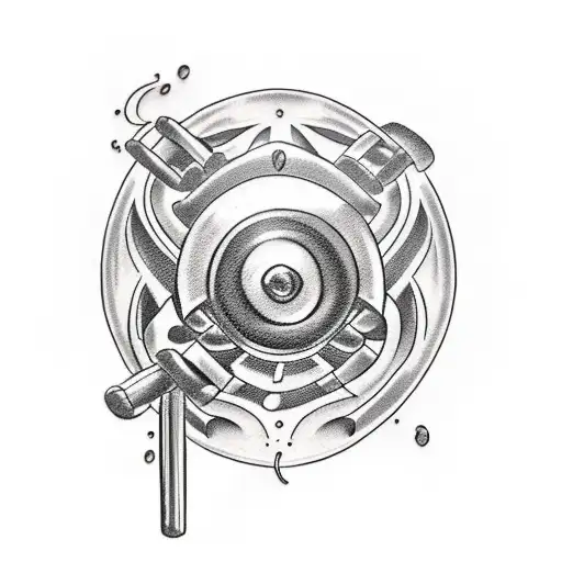 Heavy dumbbell with Tears and blood tattoo design idea