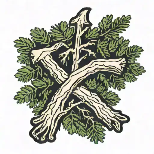 pine trees that spell out the word "patp" tattoo design idea