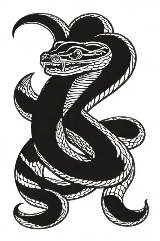 Coiled King Cobra snake  tattoo design idea