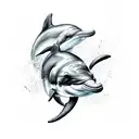 3 Dolphin  tattoo design idea