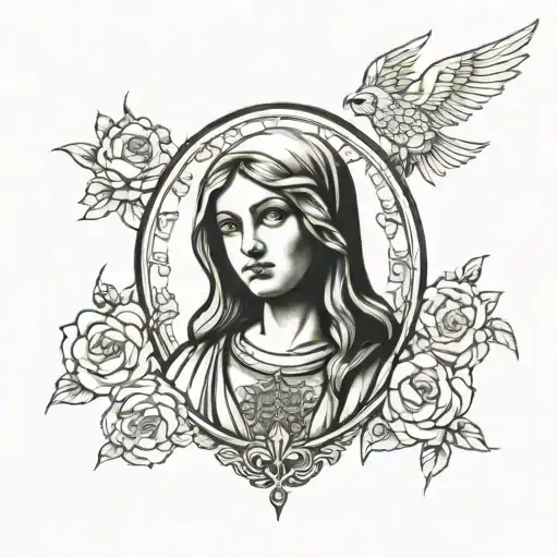 Saint Barbara tattoo design idea