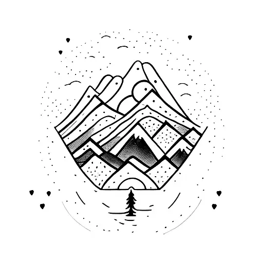 mountains, light, god, knife, Forrest, love tattoo design idea