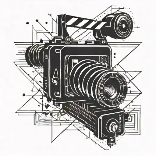 35mm motion picture film surrounding the clapperboard tattoo design idea