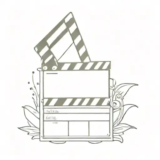 35mm motion picture film surrounding the clapperboard tattoo design idea
