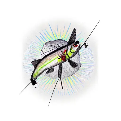 fly fishing flies detailed tattoo design idea