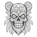 tiki mask skull tattoo design idea