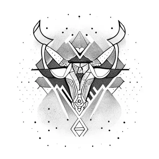 Taurus and stars tattoo design idea