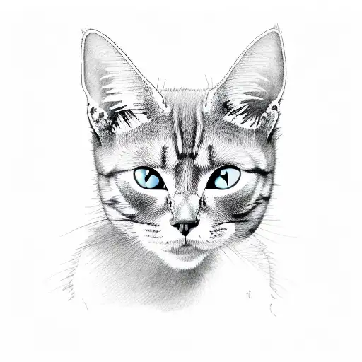 evil cat tattoo design idea