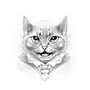 evil cat tattoo design idea