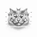 evil cat tattoo design idea