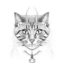 evil cat tattoo design idea