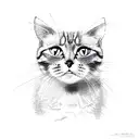 evil cat tattoo design idea