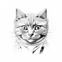 evil cat tattoo design idea