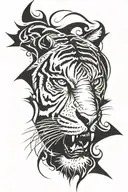 tiger roaring tattoo design idea