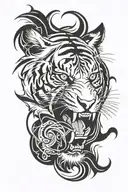 tiger roaring tattoo design idea