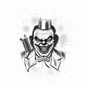 evil clown tattoo design idea