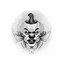 evil clown tattoo design idea