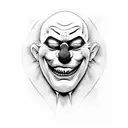 evil clown tattoo design idea