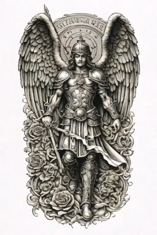 Saint Michael the Archangel tattoo design idea