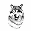Alaskan Malamute tattoo design idea