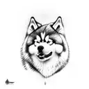 Alaskan Malamute tattoo design idea