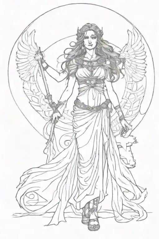 Circe full body shot tattoo design idea