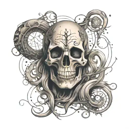 death eater mixed with space themed tattoo tattoo design idea