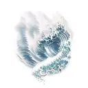 Ocean Wave Poseidon  tattoo design idea
