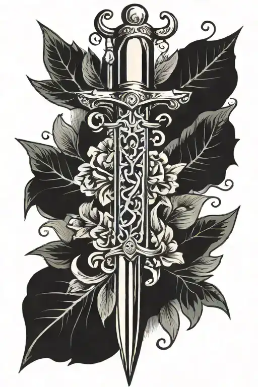 dagger tattoo design idea