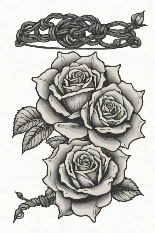 rose ankle bracelet tattoo design idea