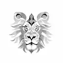 lion half face tattoo design idea