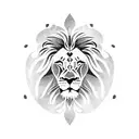 lion half face tattoo design idea