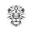 lion half face tattoo design idea