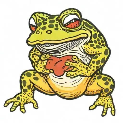 toad from the game Mario eating his head tattoo design idea