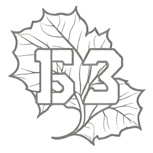 the number 15 in a jersey font infront of a maple leaf tattoo design idea