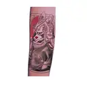 a samurai and a cat tattoo design idea