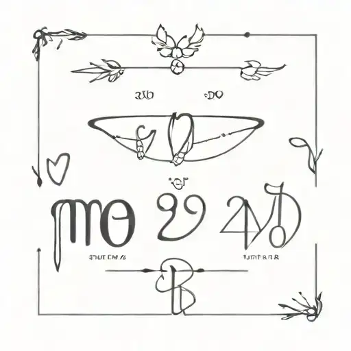 A minimalist tattoo design incorporating the dates of your mom, dad, and sister's birthdays in a unique and artistic way tattoo design idea