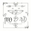 A minimalist tattoo design incorporating the dates of your mom, dad, and sister's birthdays in a unique and artistic way tattoo design idea