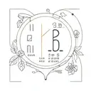 A minimalist tattoo design incorporating the dates of your mom, dad, and sister's birthdays in a unique and artistic way tattoo design idea