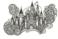 Disney castle tattoo design idea